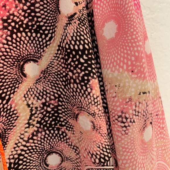 Rafaella Chiffon Hi Lo Blouse 2X Semi Sheer Geometric Print Multicolor - Picture 8 of 12